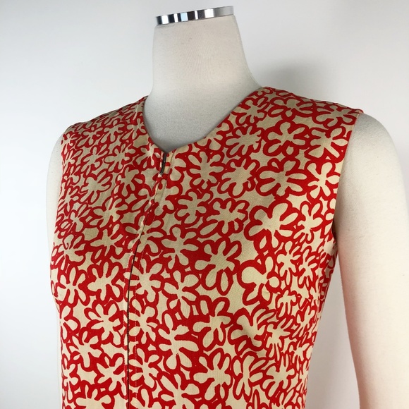 SOLD  RARE Marimekko Floral Red Print Pleat Zipper - Picture 5 of 8
